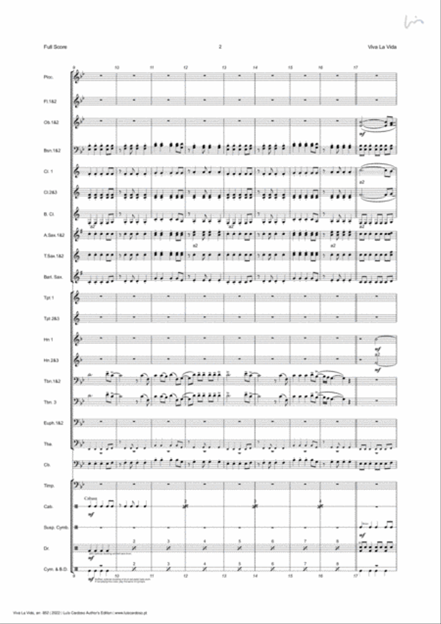 Viva La Vida Concert Band scores gallery preview page 6