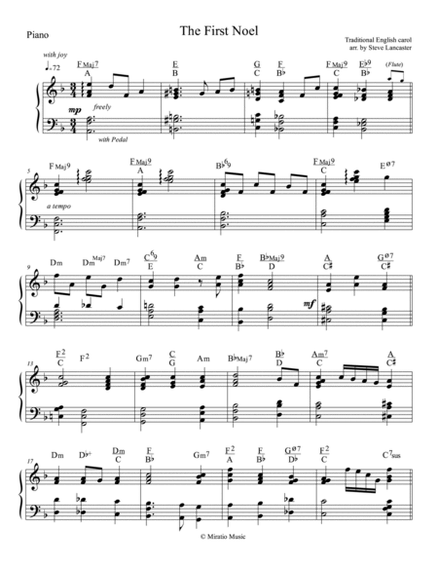 The First Noel - joyful arr. for Flute & Piano image number null