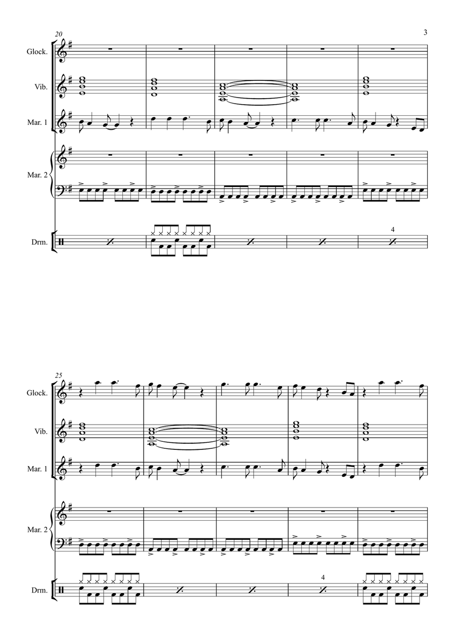 Clocks Percussion Ensemble scores gallery preview page 5