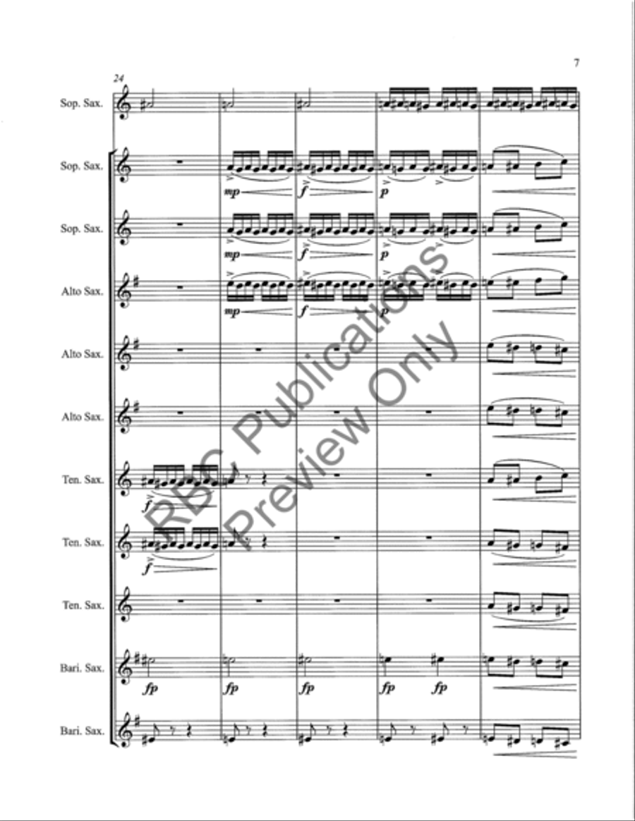 Flight Of The Bumble Bee Saxophone Choir Alto Saxophone scores gallery preview page 10
