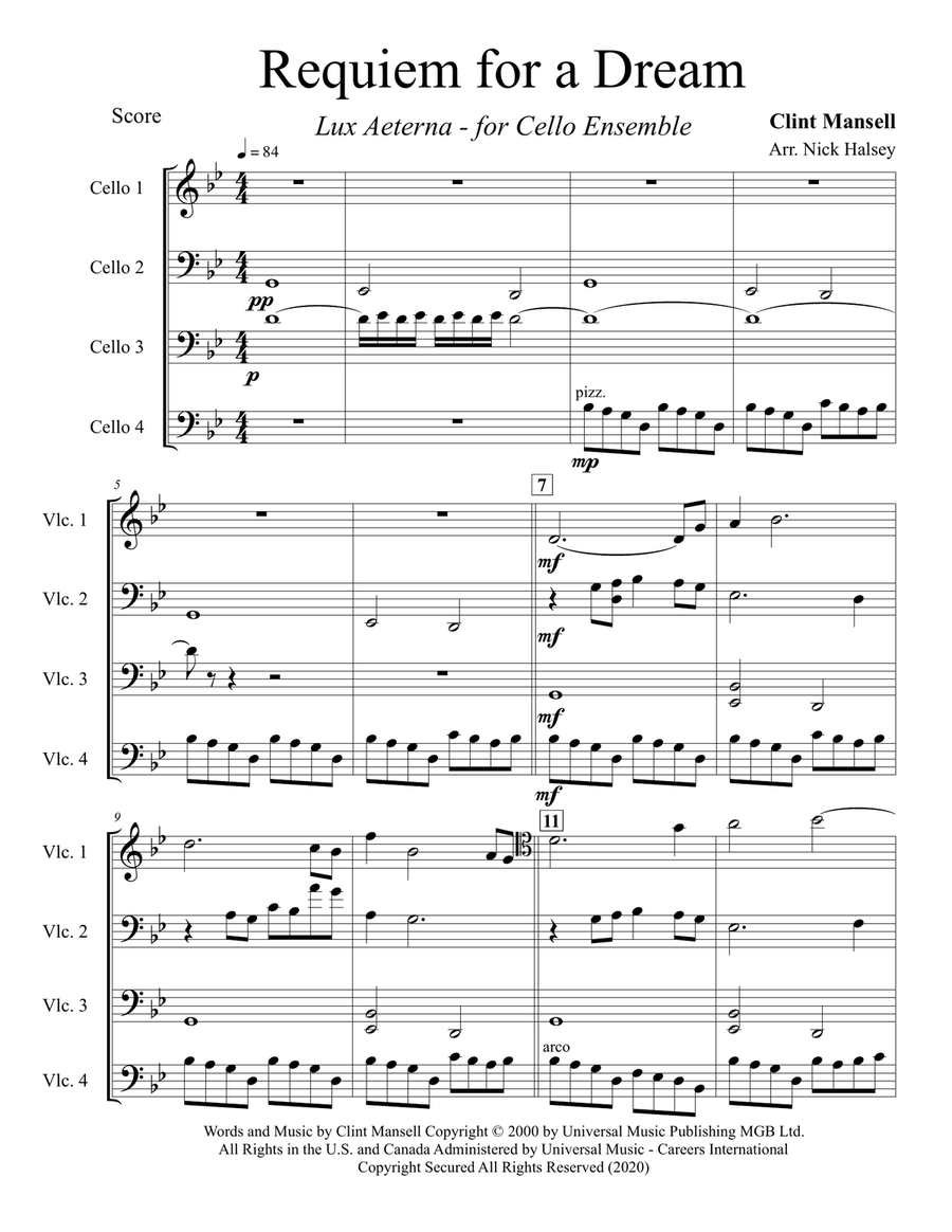 Requiem For A Dream Small Ensemble scores gallery preview page 1