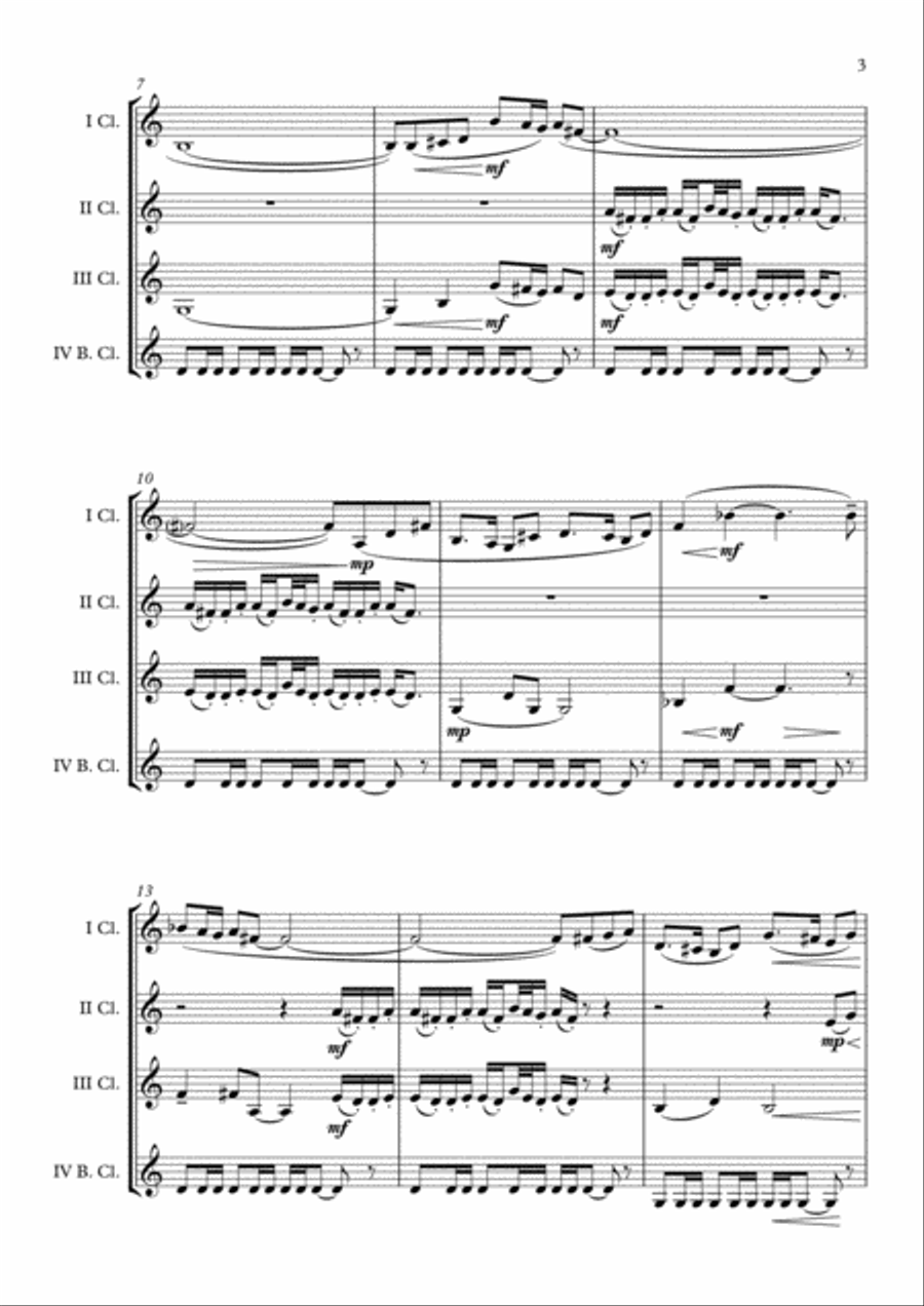 Bugler's Dream (Olympic Fanfare) Clarinet Quartet scores gallery preview page 4