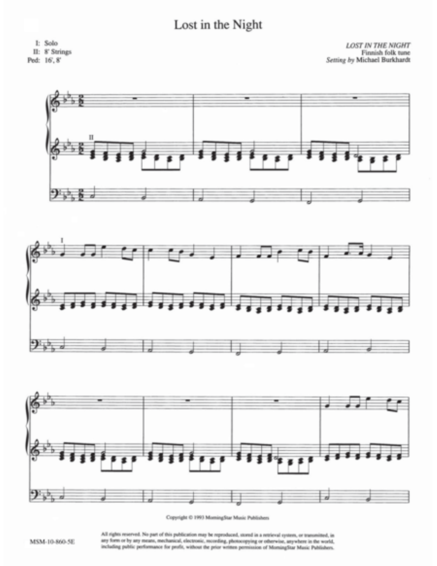 Lost in the Night Organ scores gallery preview page 1