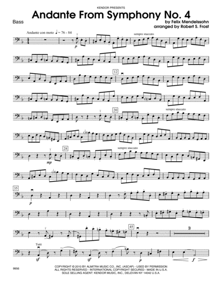 Andante From Symphony No. 4 - Bass