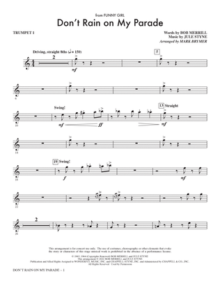 Book cover for Don't Rain On My Parade (from Funny Girl) (arr. Mark Brymer) - Trumpet 1