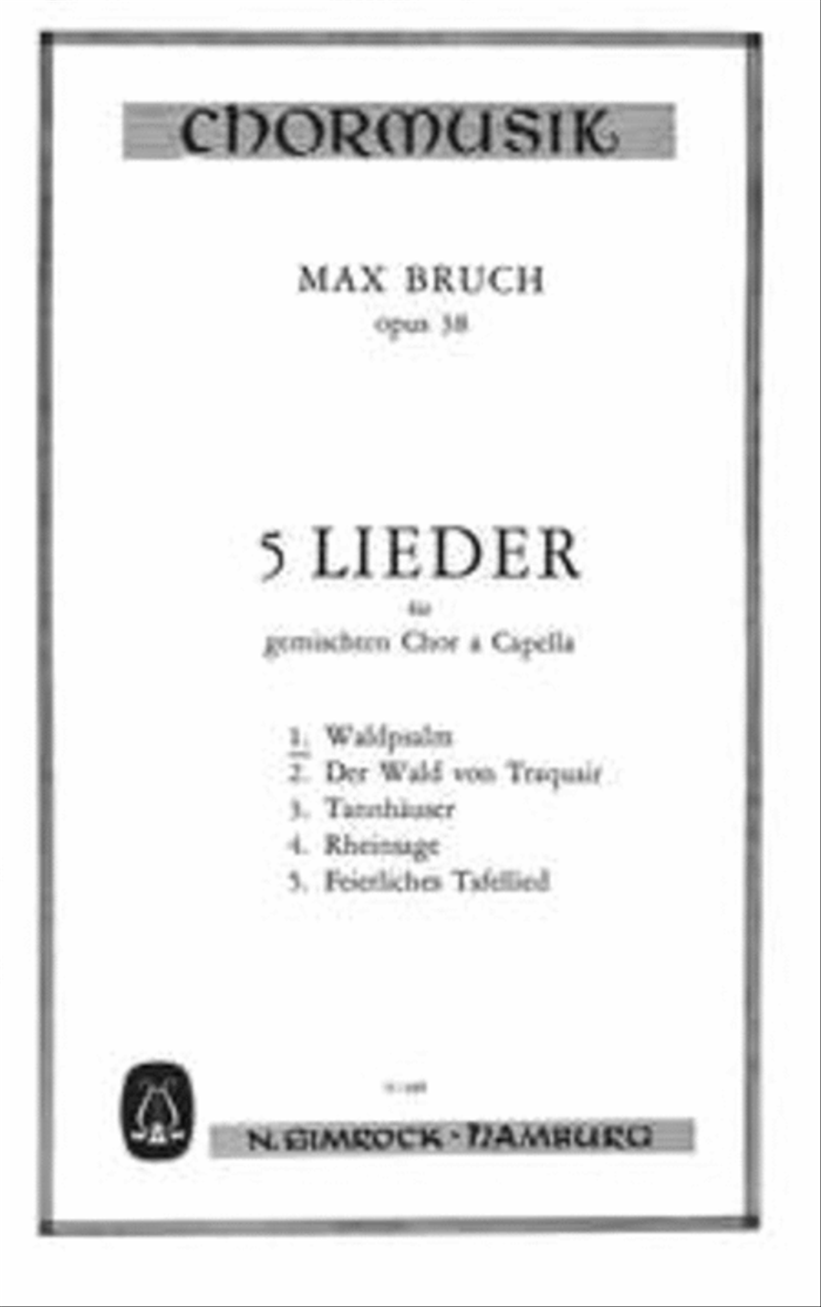 Five Songs op. 38-1 A Cappella scores gallery preview page 1