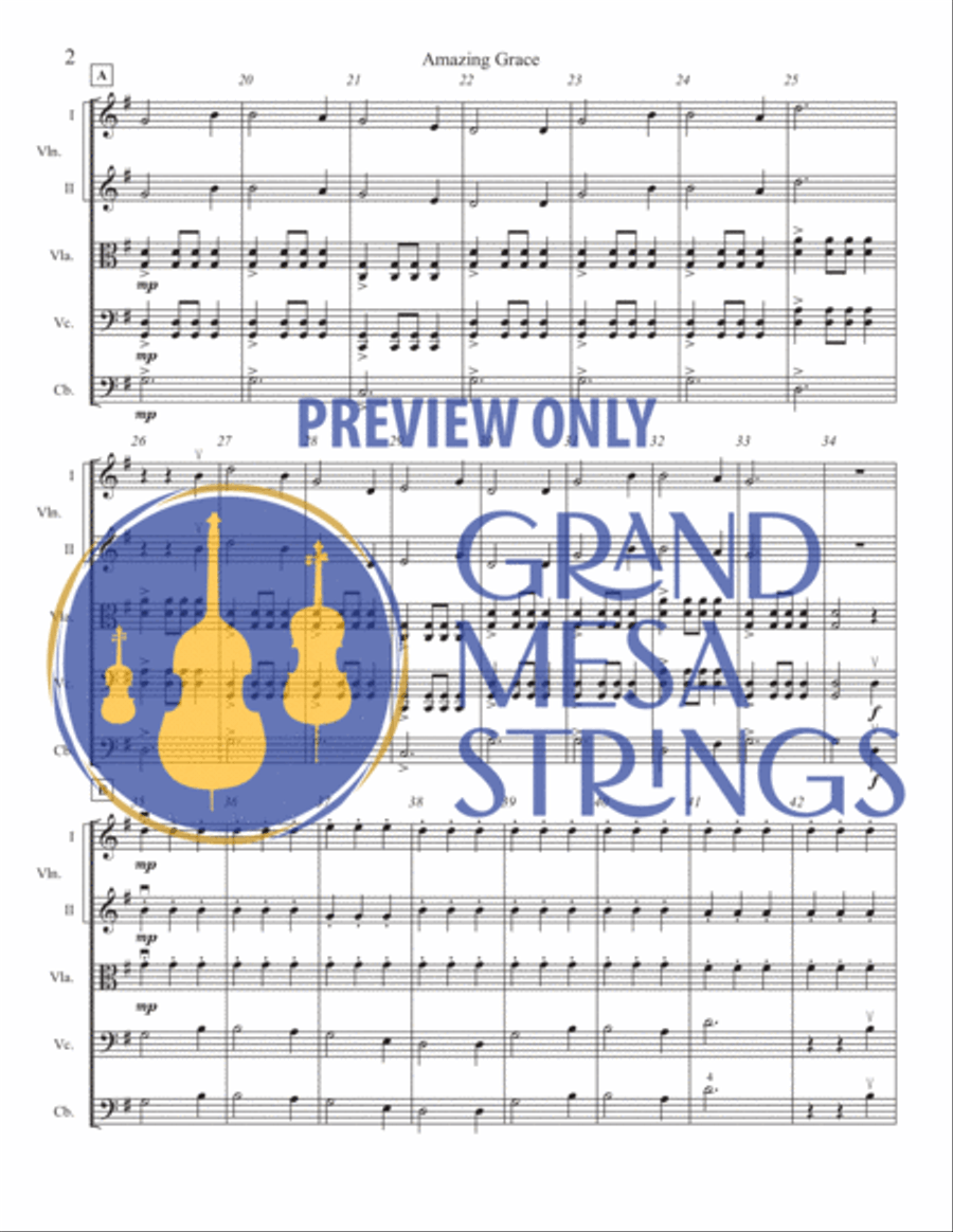 Amazing Grace Amazing Grace String Orchestra scores gallery preview page 3