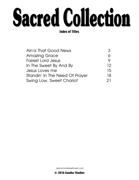 Sacred Collection for Children's voices and piano