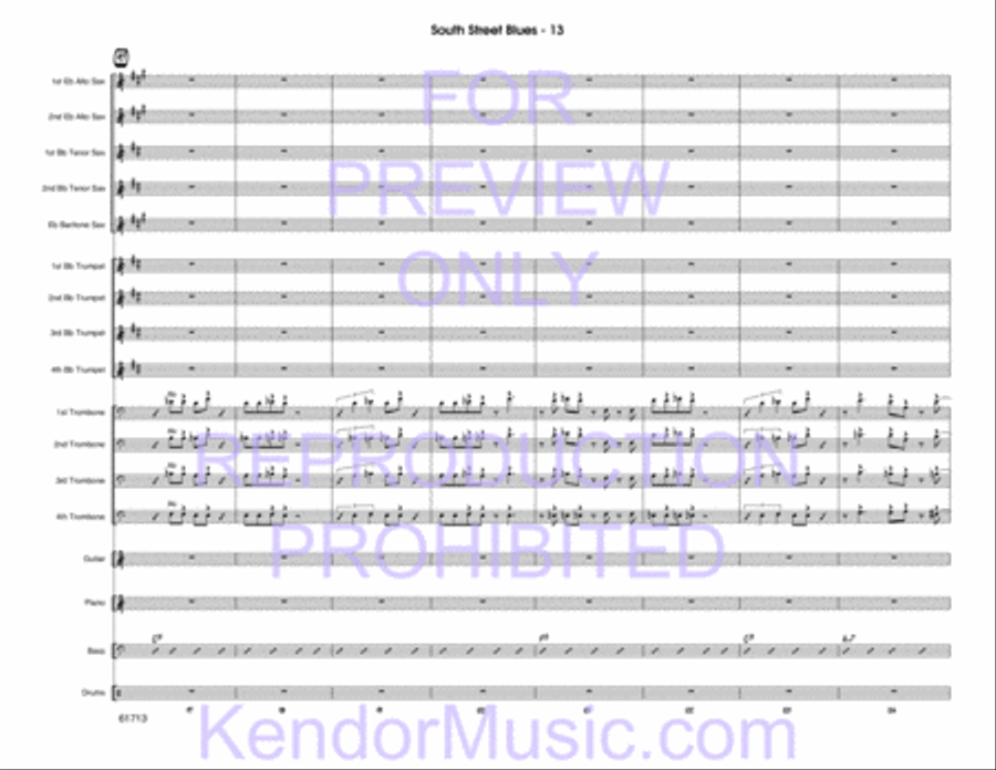 South Street Blues (Full Score) Jazz Ensemble scores gallery preview page 14