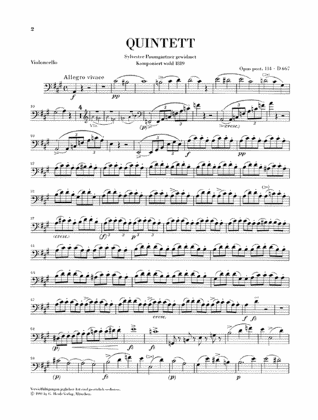 Quintet A Major Op. Posth. 114 D 667 “The Trout”