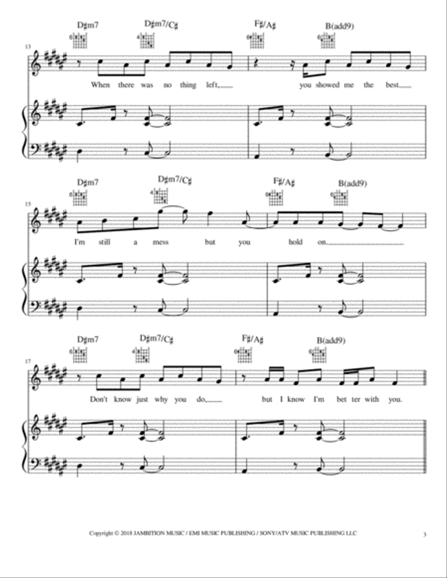 Better With You Piano, Vocal, Guitar scores gallery preview page 3