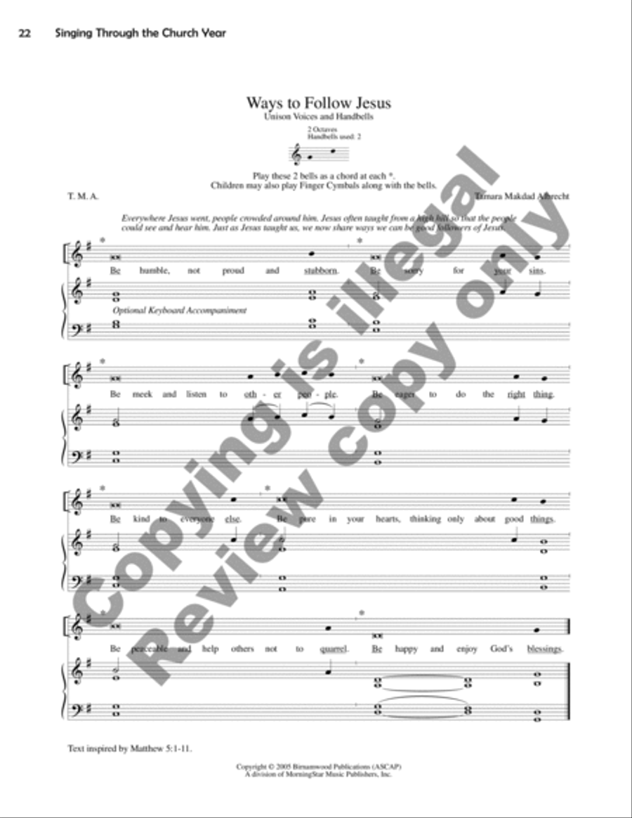 Singing Through the Church Year Children's Choir scores gallery preview page 22