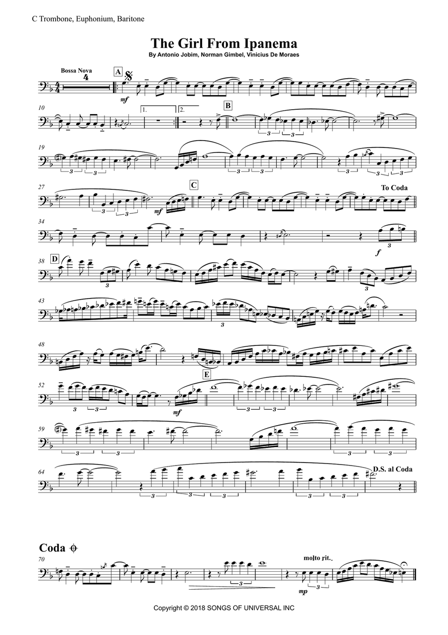 The Girl From Ipanema (garôta De Ipanema) Brass Duet scores gallery preview page 4