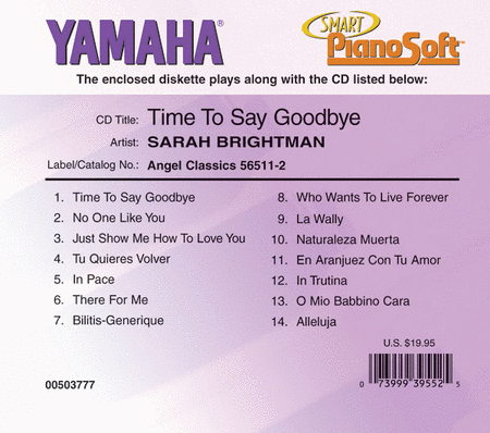 Sarah Brightman - Time to Say Goodbye - Piano Software