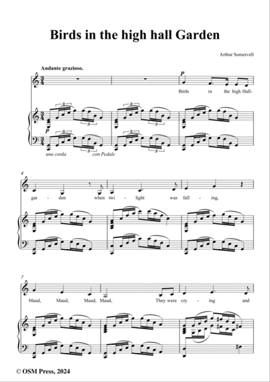 Somervell-Birds in the high hall Garden,in C Major Voice scores gallery preview page 2