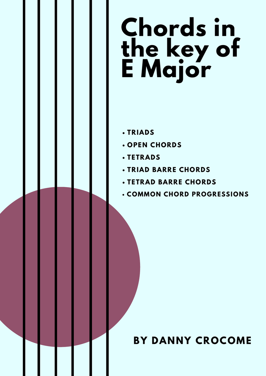 Chords in the key of E Major (Diatonic Chords of E Major) Acoustic Guitar scores gallery preview page 1