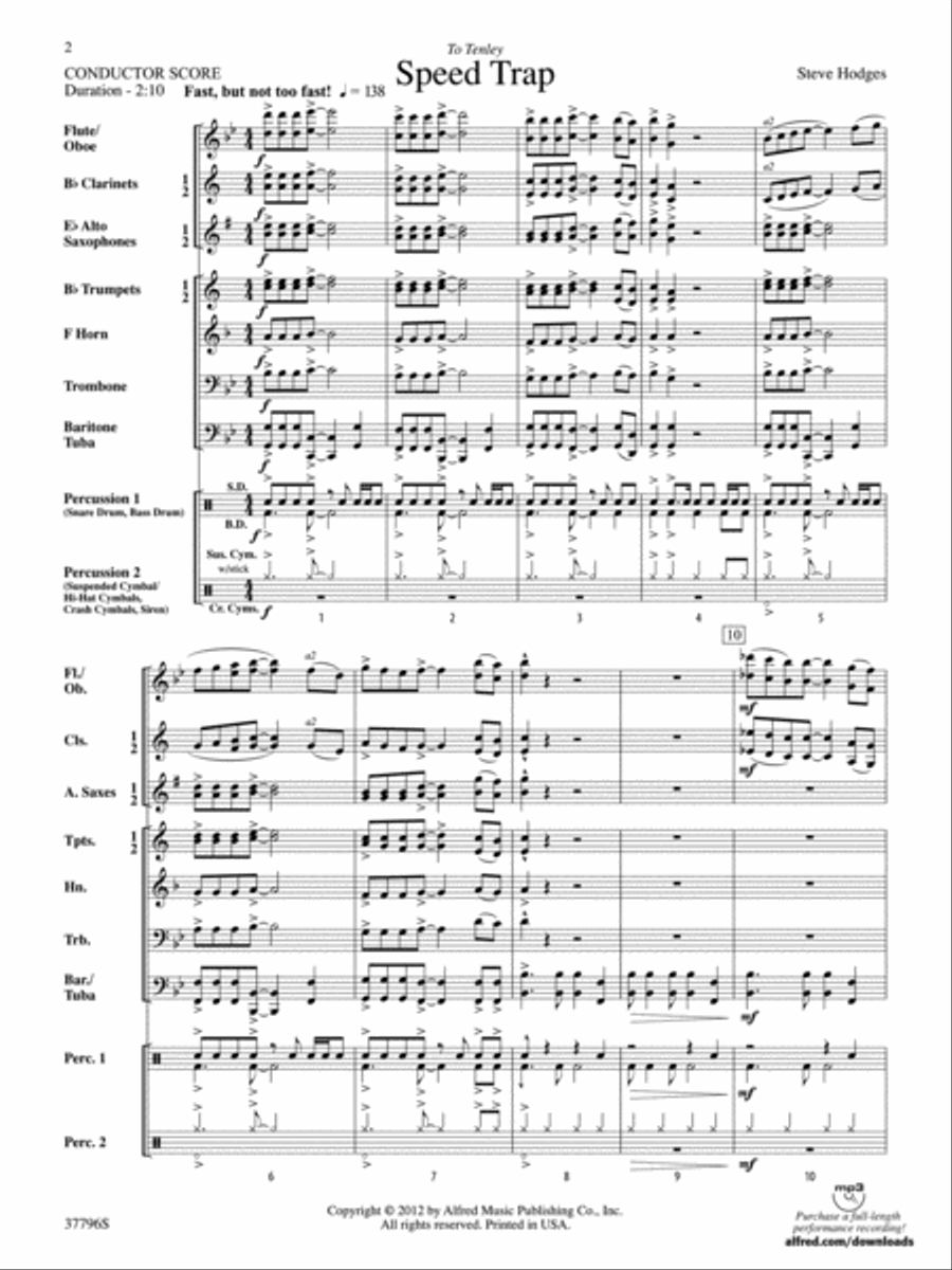 Speed Trap: Score Speed Trap: Score Concert Band scores gallery preview page 2