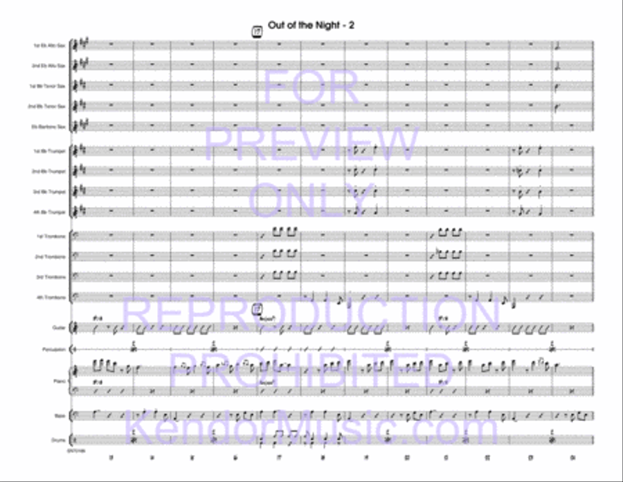 Out Of The Night (Dark Orchid) Jazz Ensemble scores gallery preview page 3