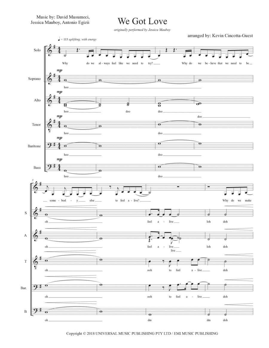 We Got Love 4-Part scores gallery preview page 1