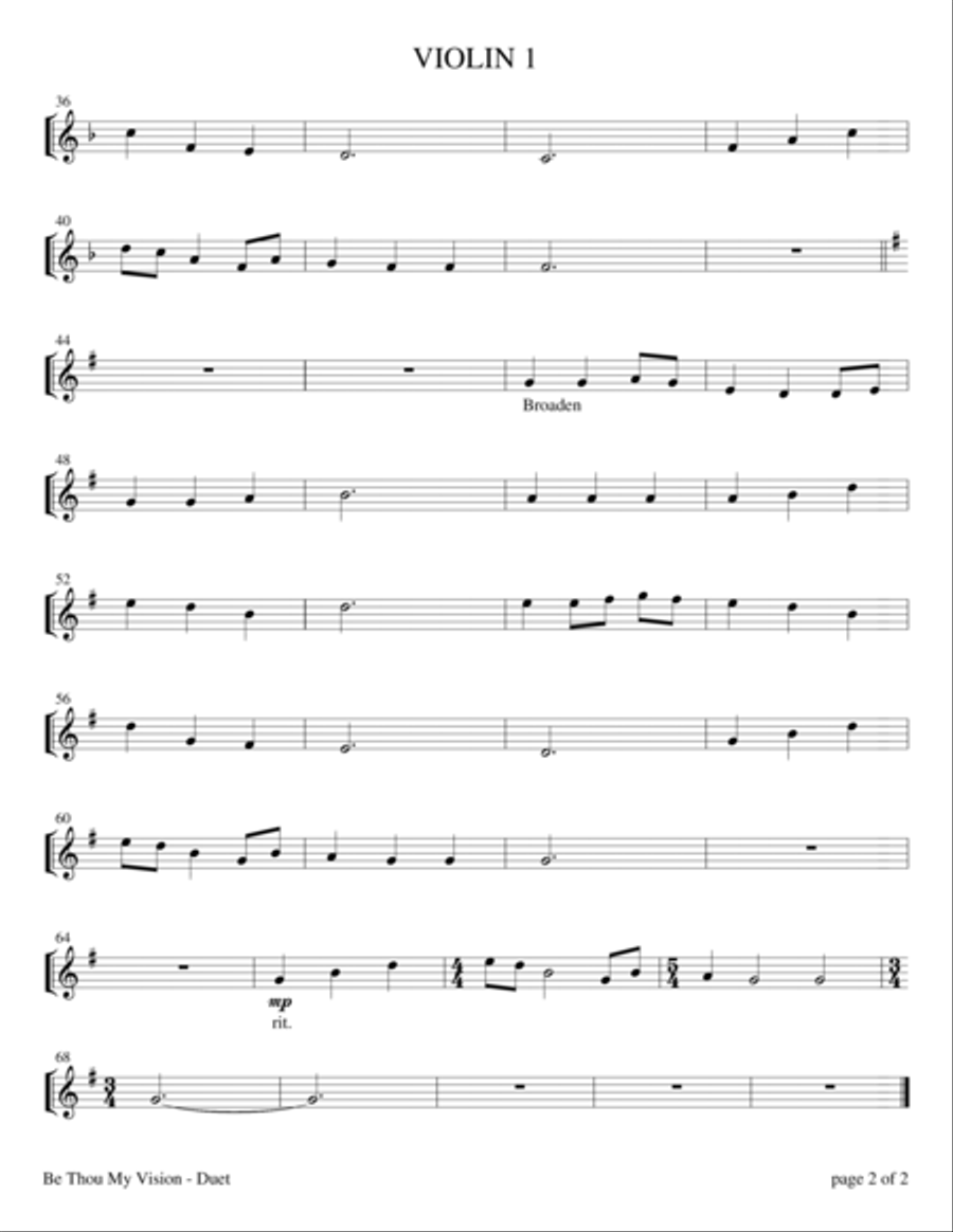 Be Thou My Vision (Violin Duet with Piano Accompaniment) String Duet scores gallery preview page 3