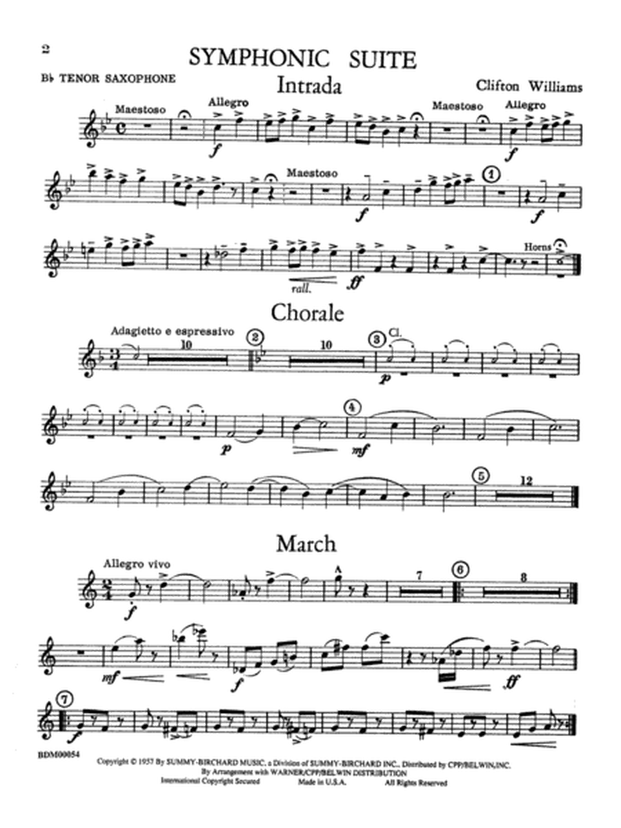 Symphonic Suite: B-flat Tenor Saxophone
