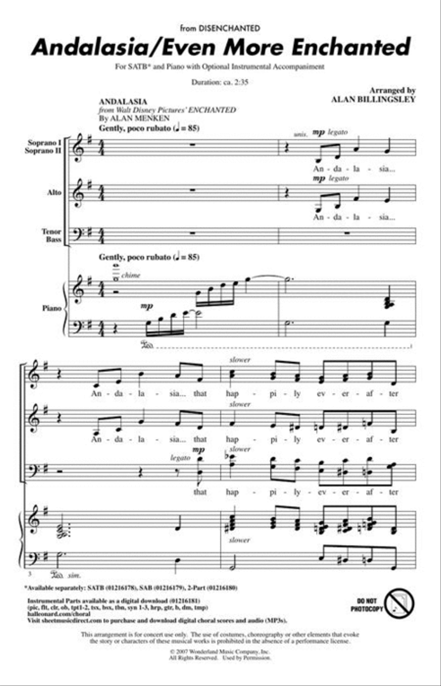 Andalasia/Even More Enchanted 4-Part scores gallery preview page 3