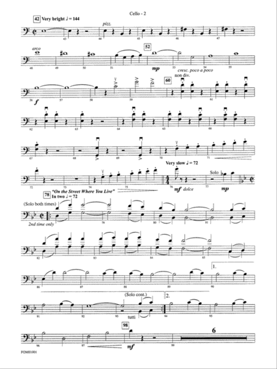 My Fair Lady (Medley): Cello Full Orchestra scores gallery preview page 2
