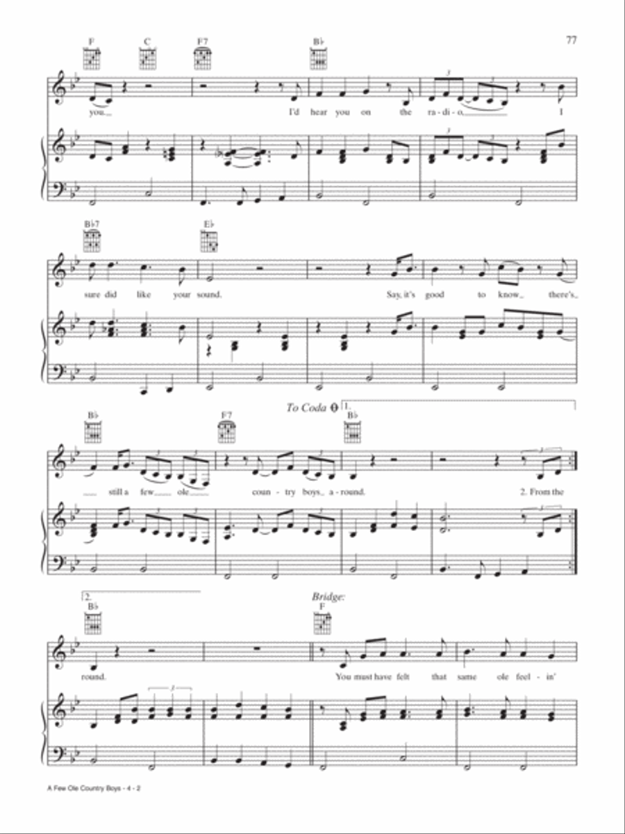 A Few Ole Country Boys A Few Ole Country Boys Piano, Vocal, Guitar scores gallery preview page 2
