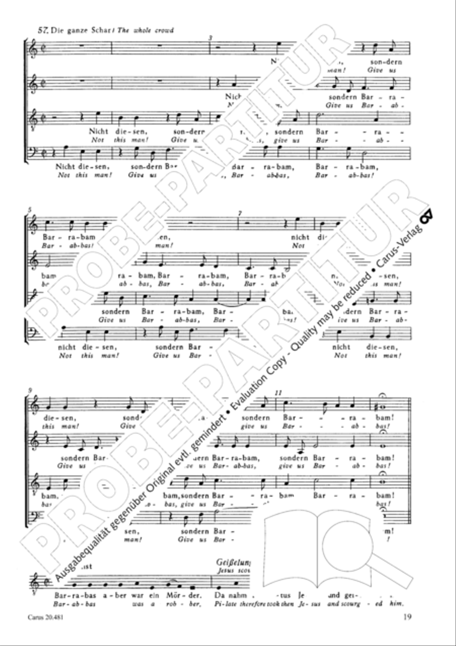 St. John Passion / The Passion of our Lord and Saviour Jesus Christ 4-Part scores gallery preview page 20