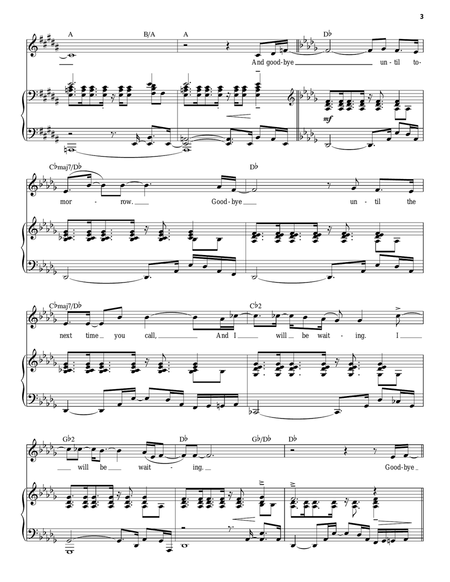 Goodbye Until Tomorrow (from The Last 5 Years) Piano, Vocal, Guitar scores gallery preview page 3