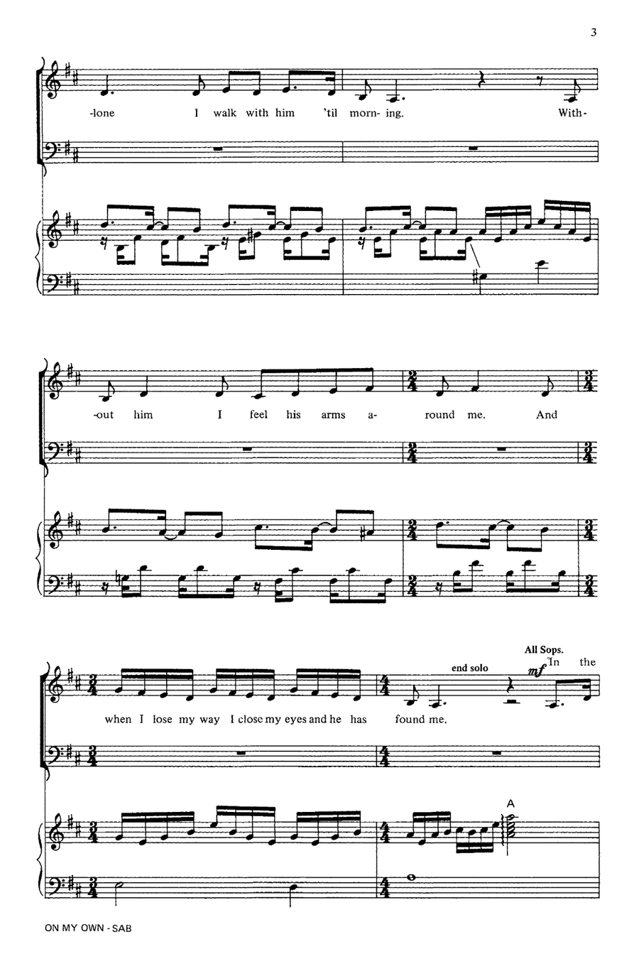 On My Own (from Les Miserables) (arr. Ed Lojeski) 3-Part scores gallery preview page 2
