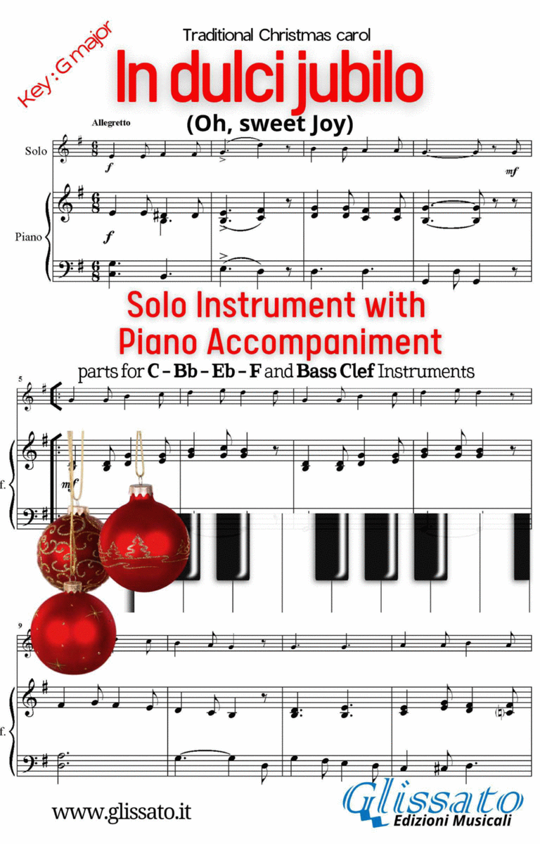 In dulci jubilo - Solo with easy Piano acc. (key G) image number null