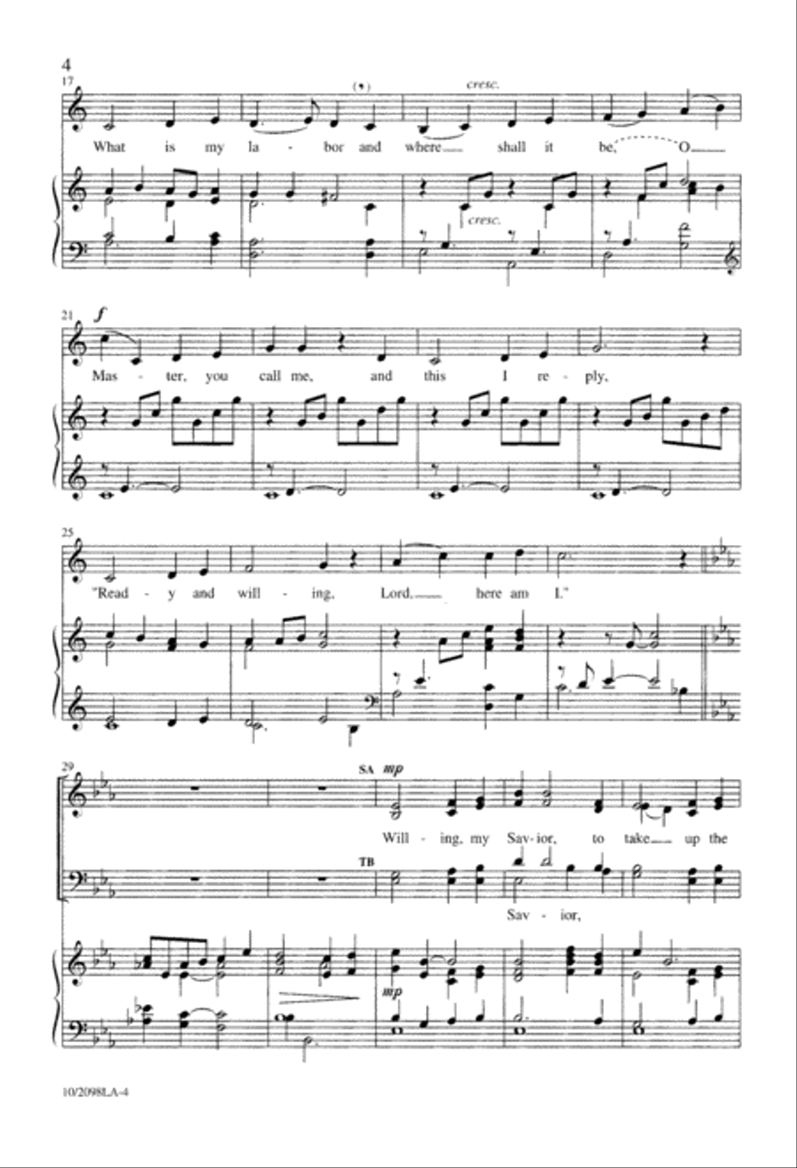 Lord, Here am I 4-Part scores gallery preview page 4