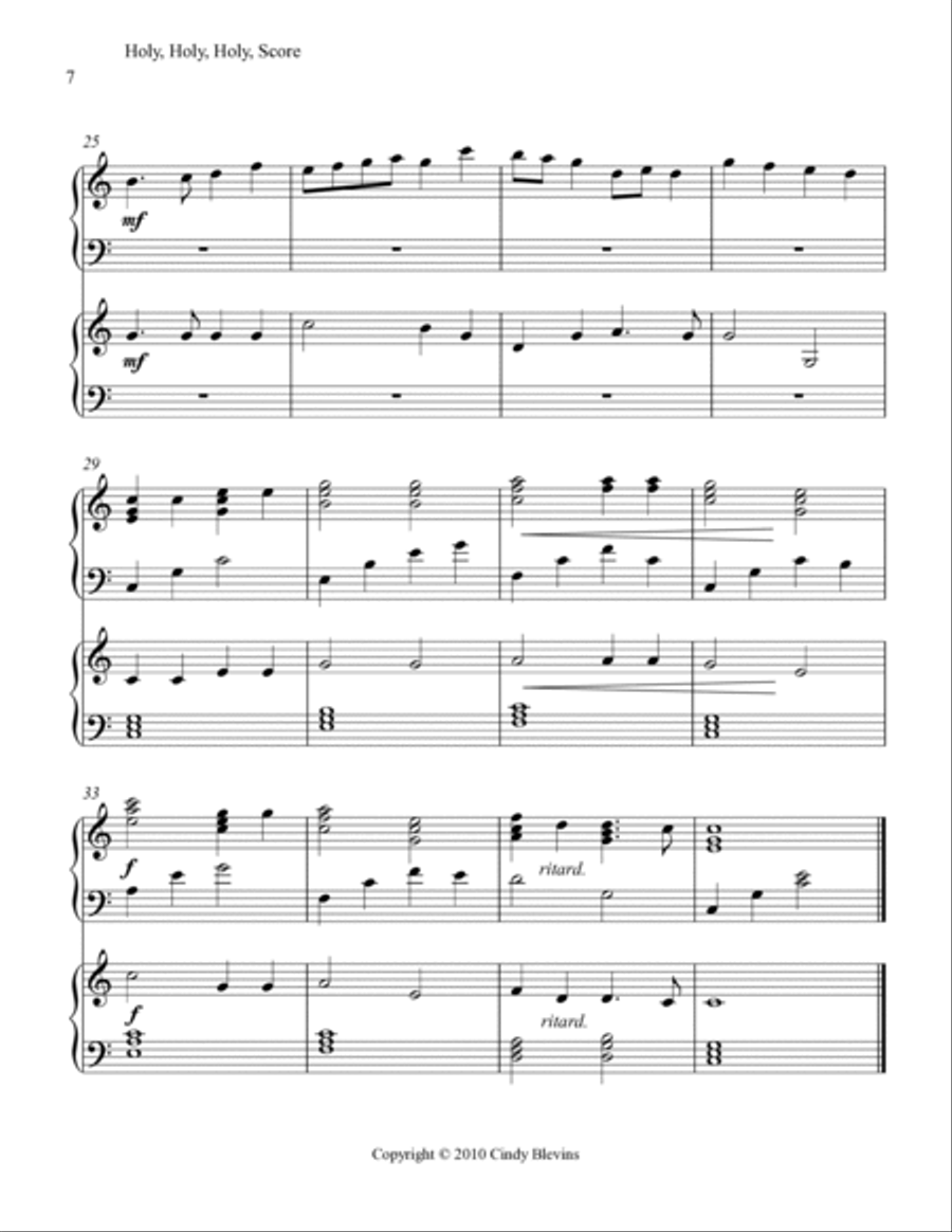 Holy, Holy, Holy, Lord God Almighty, for Harp Duet Harp scores gallery preview page 4
