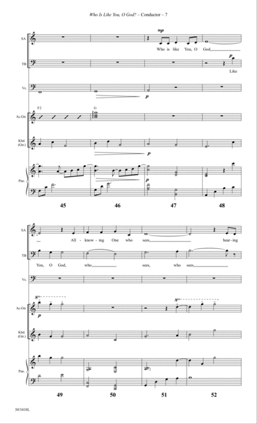 Who Is Like You, O God? - Instrumental Score and Parts Choir scores gallery preview page 10