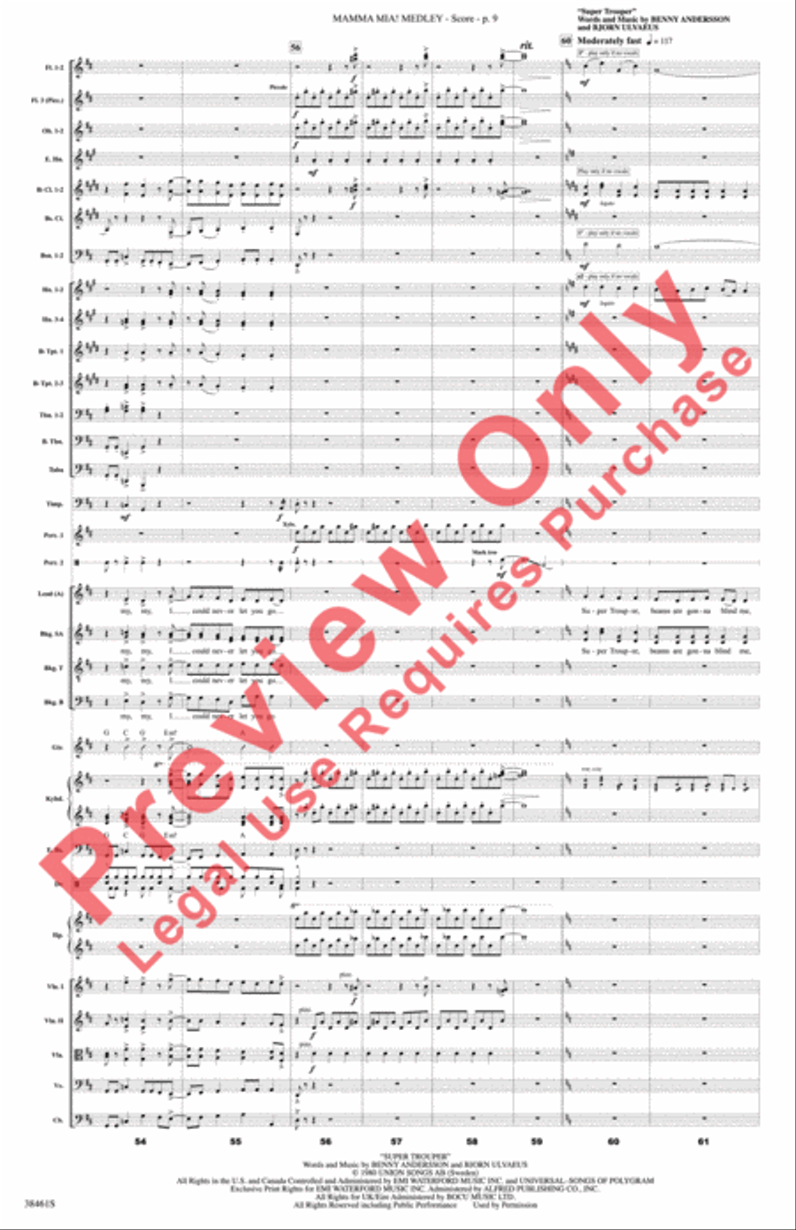 Mamma Mia! Medley Mamma Mia! Medley Full Orchestra scores gallery preview page 10