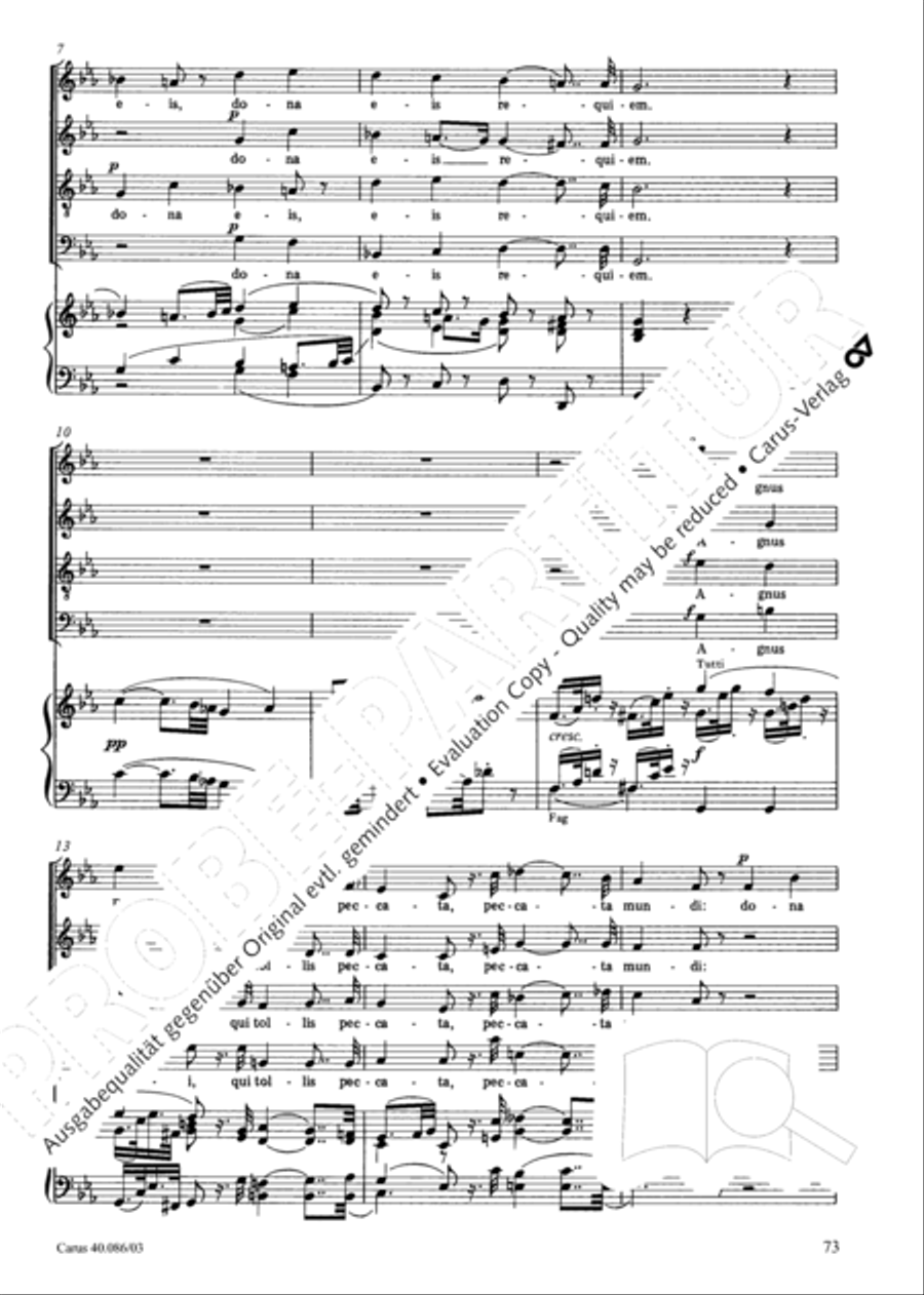 Requiem in C minor 4-Part scores gallery preview page 74