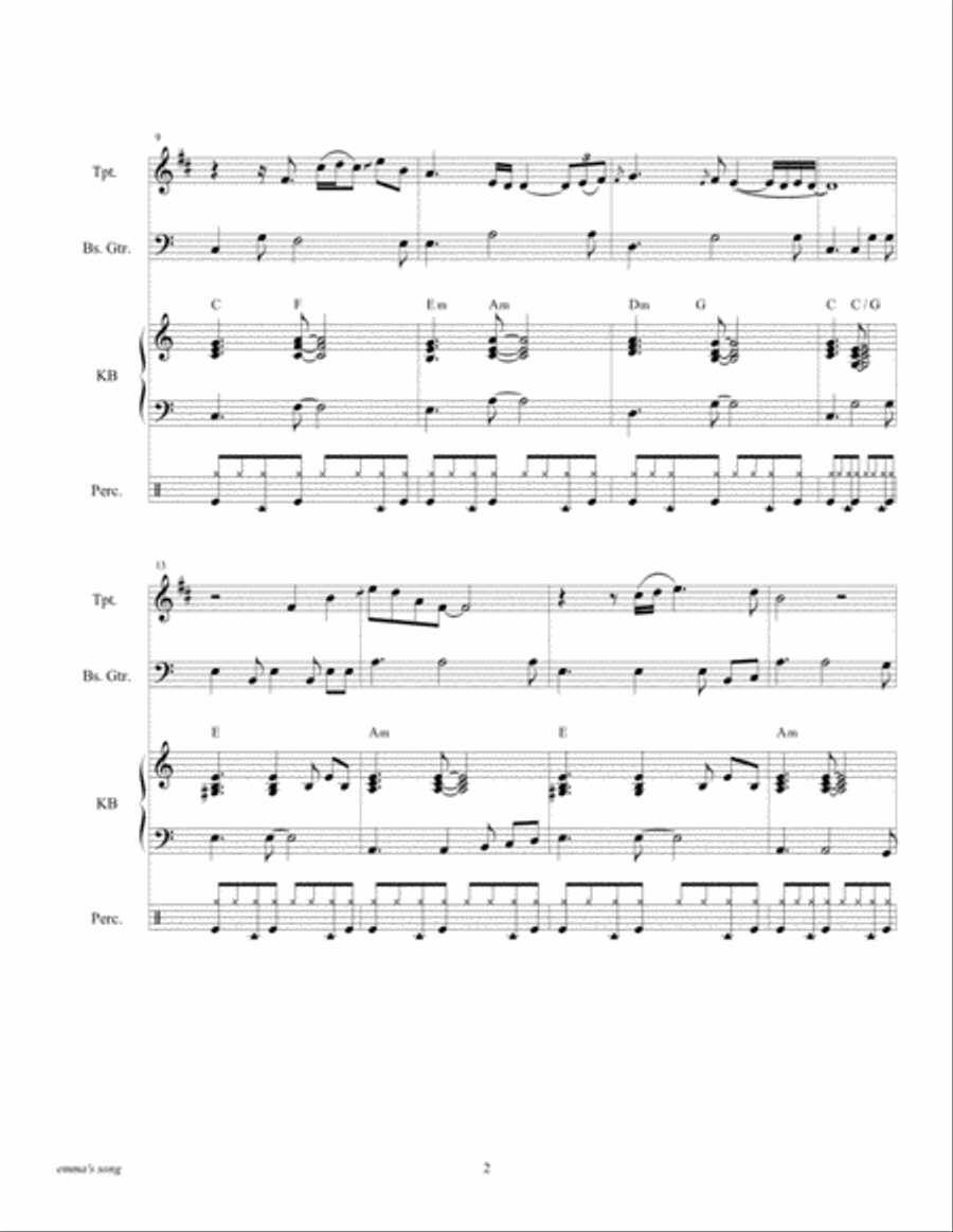 Emma's Song Small Ensemble scores gallery preview page 5