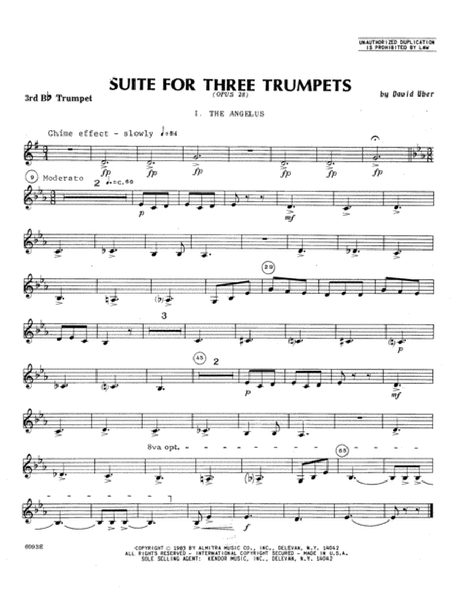 Suite For Three Trumpets (Opus 28) - 3rd Bb Trumpet