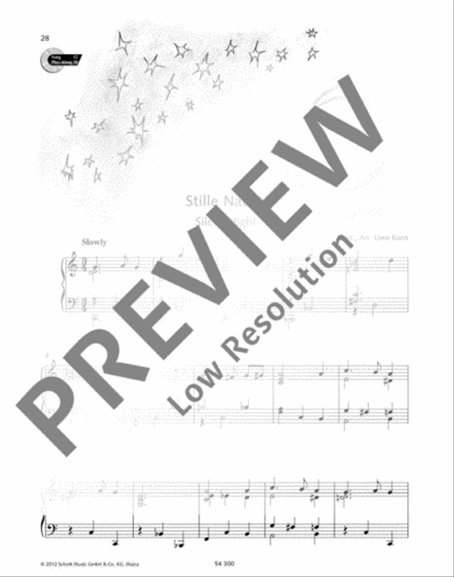 Silent Night Piano Solo scores gallery preview page 2