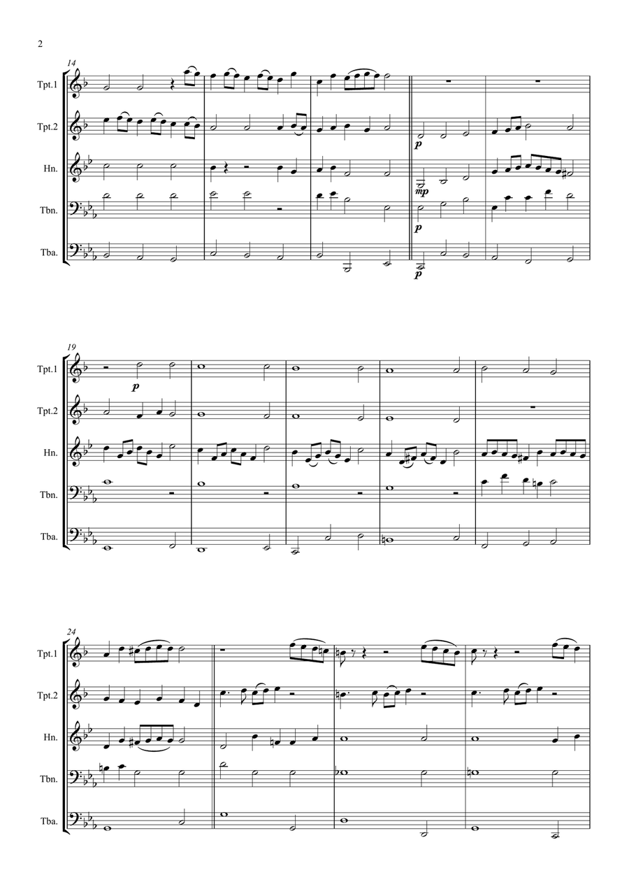 Purcell: Rondeau (Abdelazer) - brass quintet Brass Quintet scores gallery preview page 2
