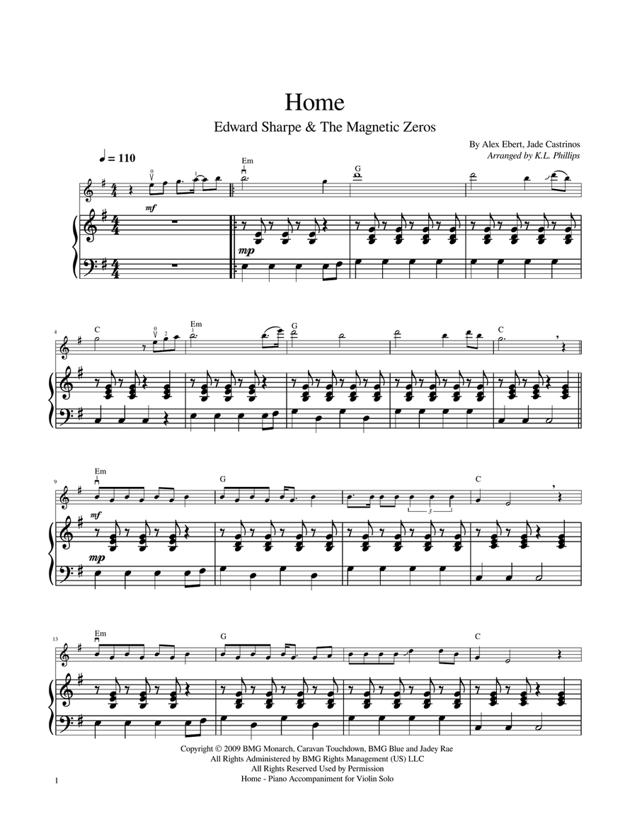 Home Home Violin Solo scores gallery preview page 2