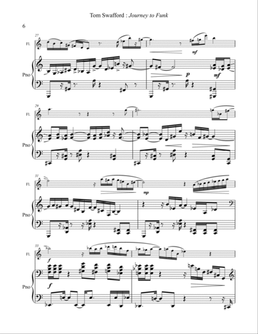 Journey to Funk for flute and piano Flute Solo scores gallery preview page 5