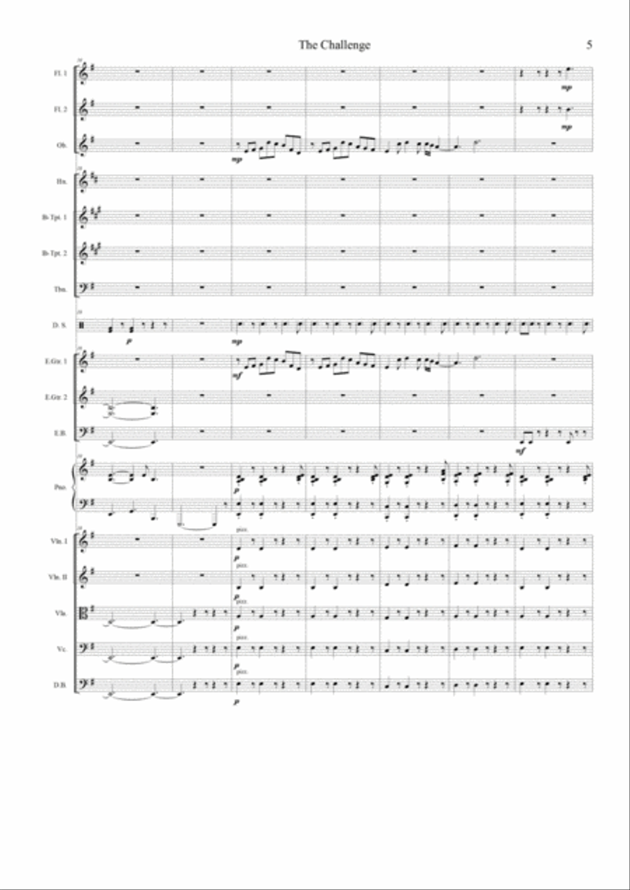 The Challenge - A Super Fantastic Concert For Electric Guitar And Orchestra Concert Band scores gallery preview page 5