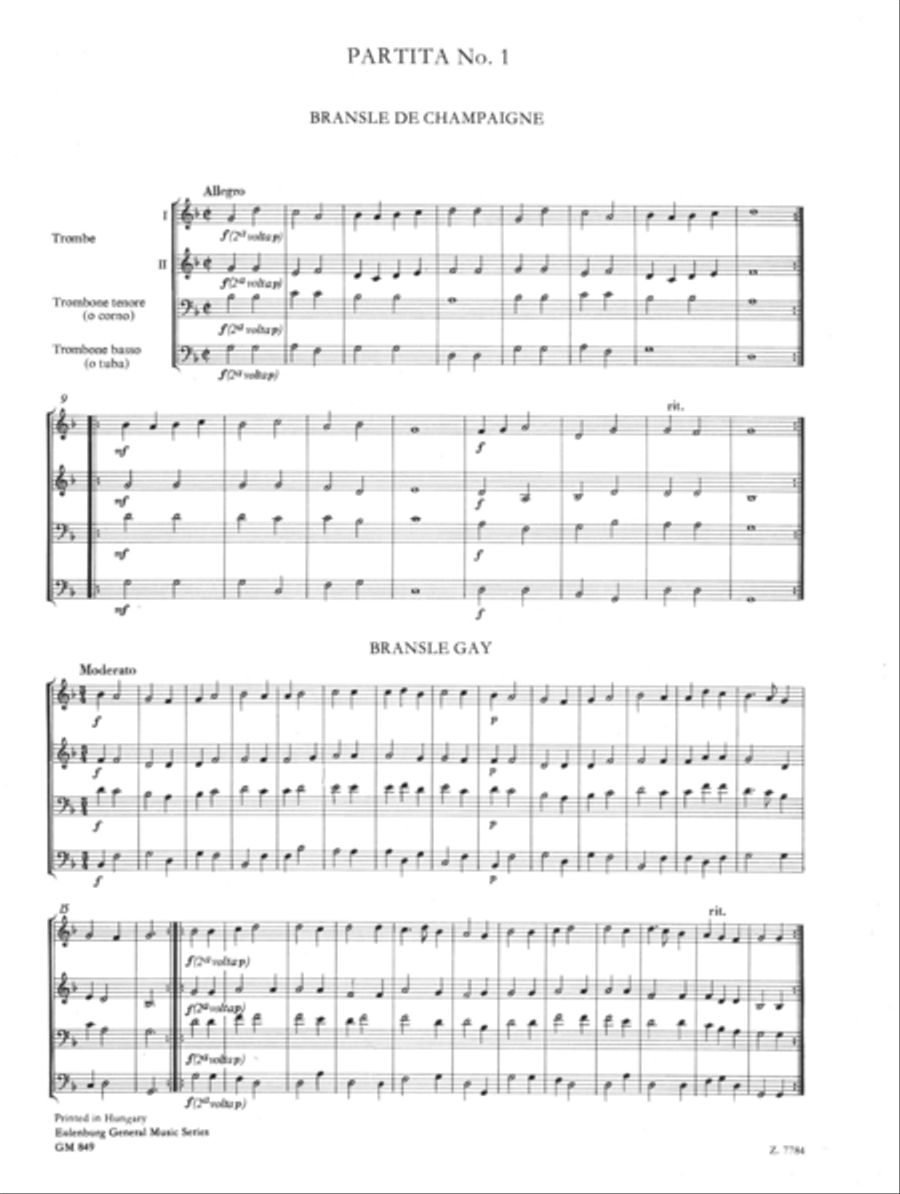 Partitas and dances Trombone scores gallery preview page 2