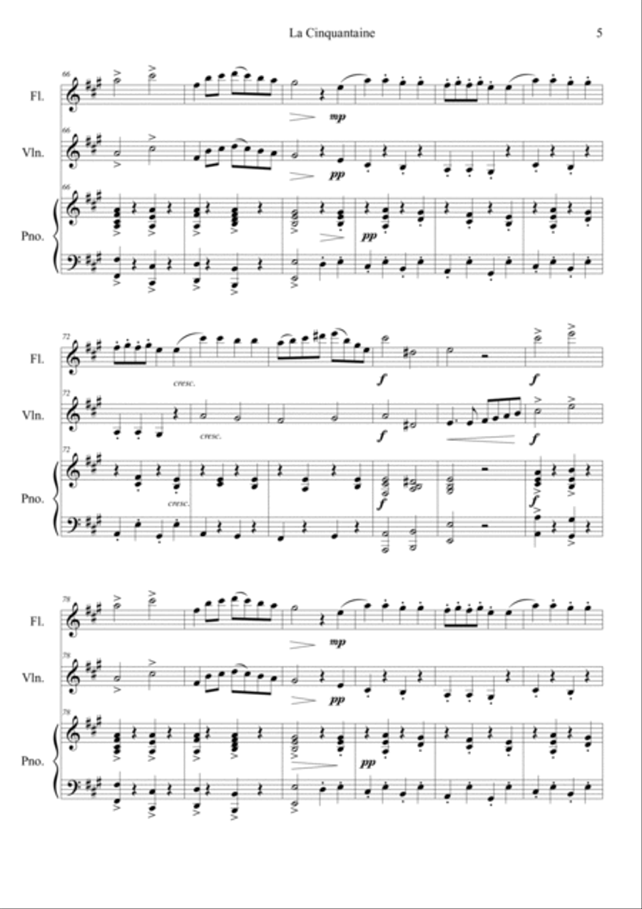 La Cinquantaine Violin scores gallery preview page 5