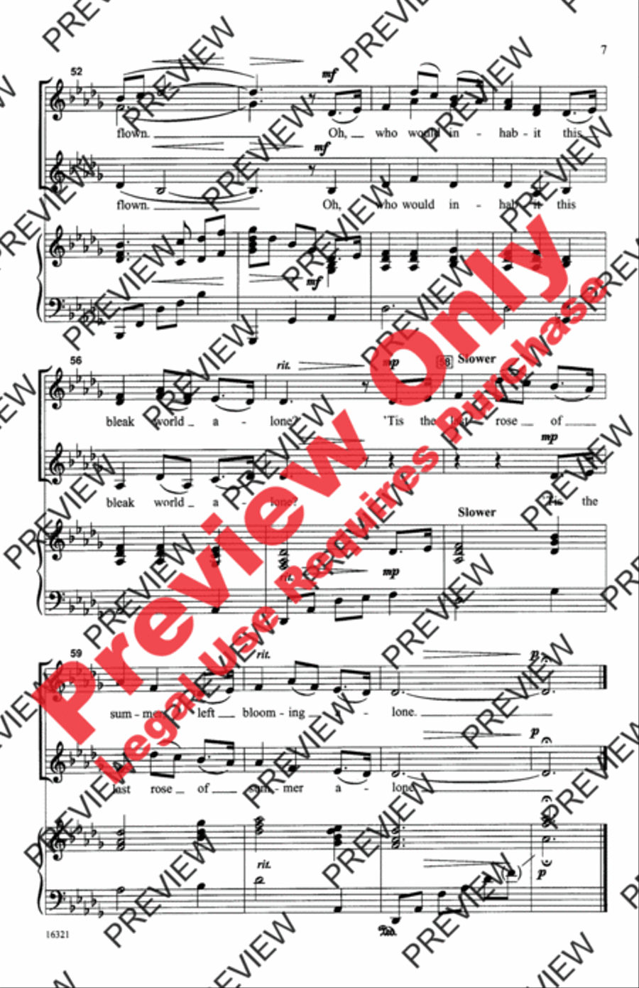 The Last Rose of Summer Women's Choir scores gallery preview page 7