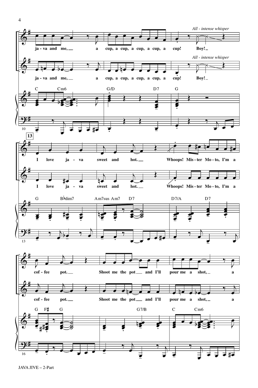 Java Jive (arr. Kirby Shaw) 2-Part scores gallery preview page 2