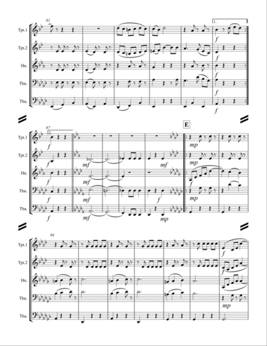 The Blue Danube (for Brass Quintet) Brass Quintet scores gallery preview page 6