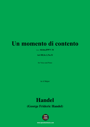 Book cover for Handel-Un momento di contento(HWV 34,Act III,Sc.1,No.31),in A Major